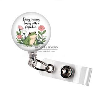 Every Journey Begins With a Single Hop Badge Reel | Frog Retractable ID Holder